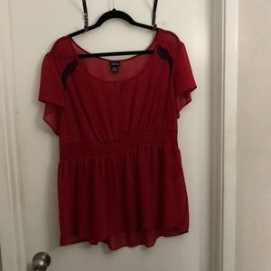 Torrid Red Sheer Top